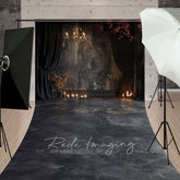 Aperturee - Aperturee Medieval Black Dark Room Candle Light Sweep Backdrop